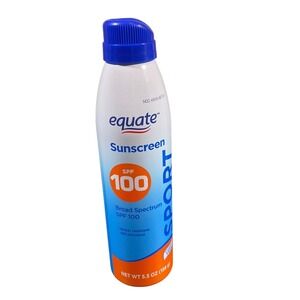 Equate Sport Sunscreen SPF 100 Spray 5.5 Oz Water‎ Resistant Exp. 06/2027